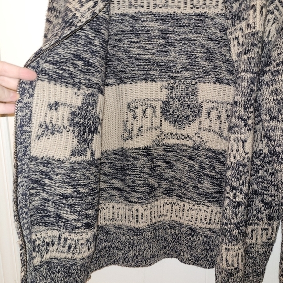 Triple Five Soul Men's Full Zip Thunderbird Wool Sweater Size Medium - Picture 2 of 10